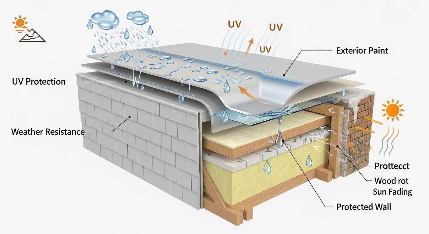 How Exterior Paint Protects Your House from Weather, UV, and Moisture Damage